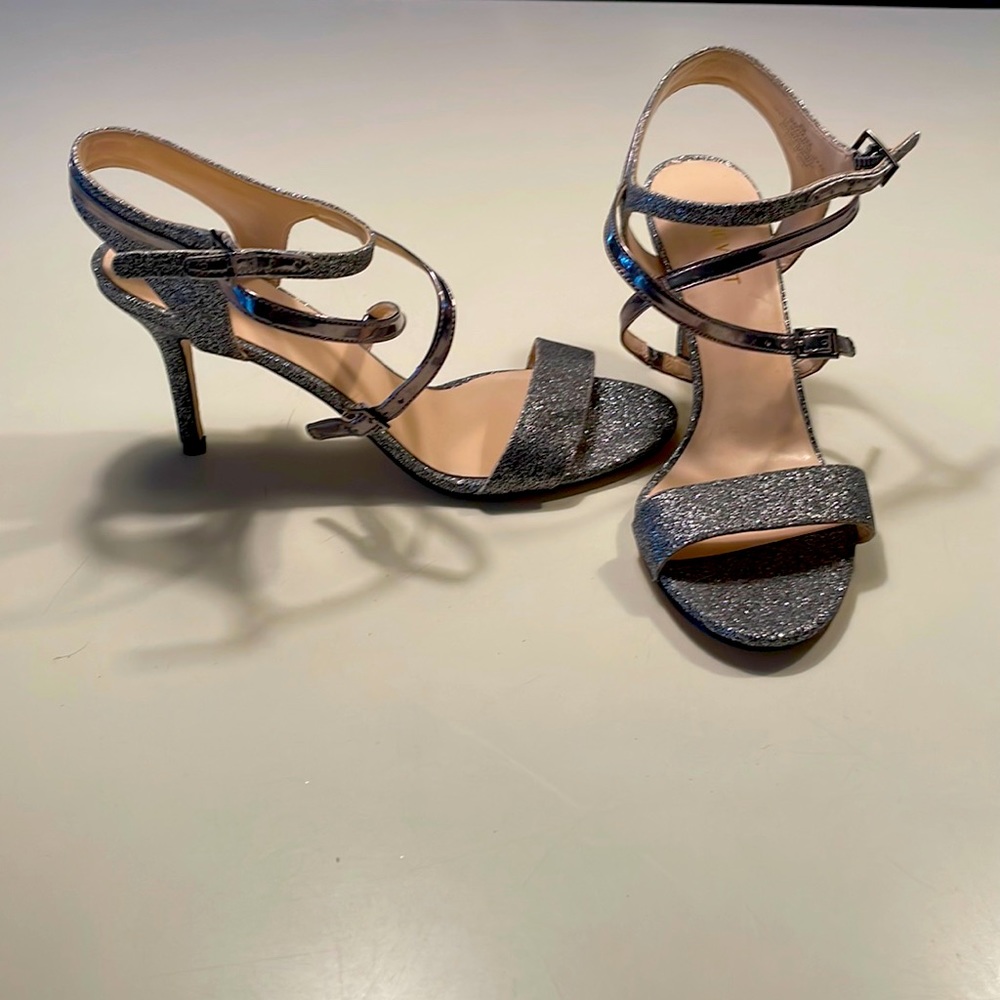 Silver heels.